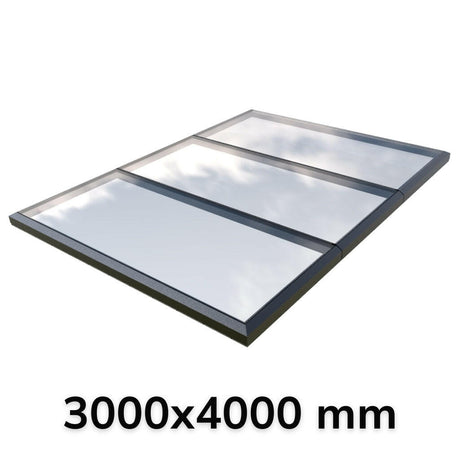 3000 x 4000 mm Fixed Glass Link Modular Skylight (3 Fixed 0 Opening).