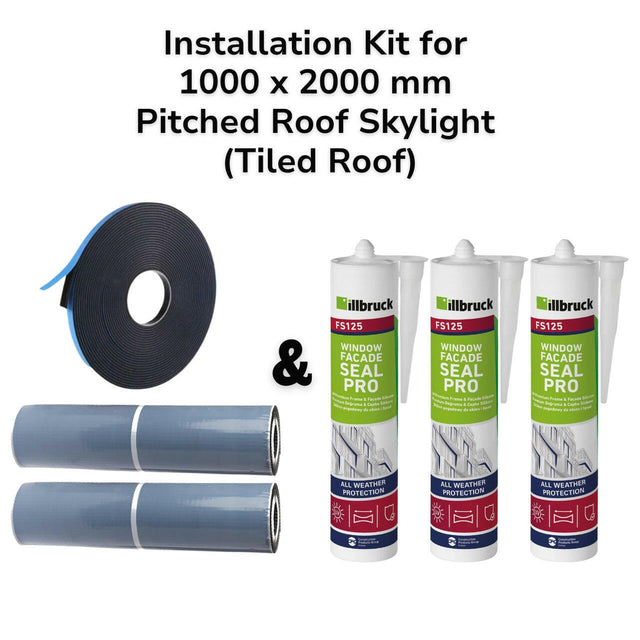 1000 x 2000 mm Pitched Roof Skylight (Tiled Roof) Installation Kit.