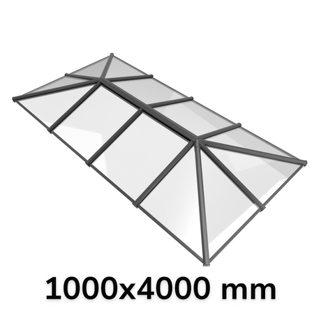 1000 x 4000 mm Stratus Aluminium Roof Lantern Style 7 (Traditional).