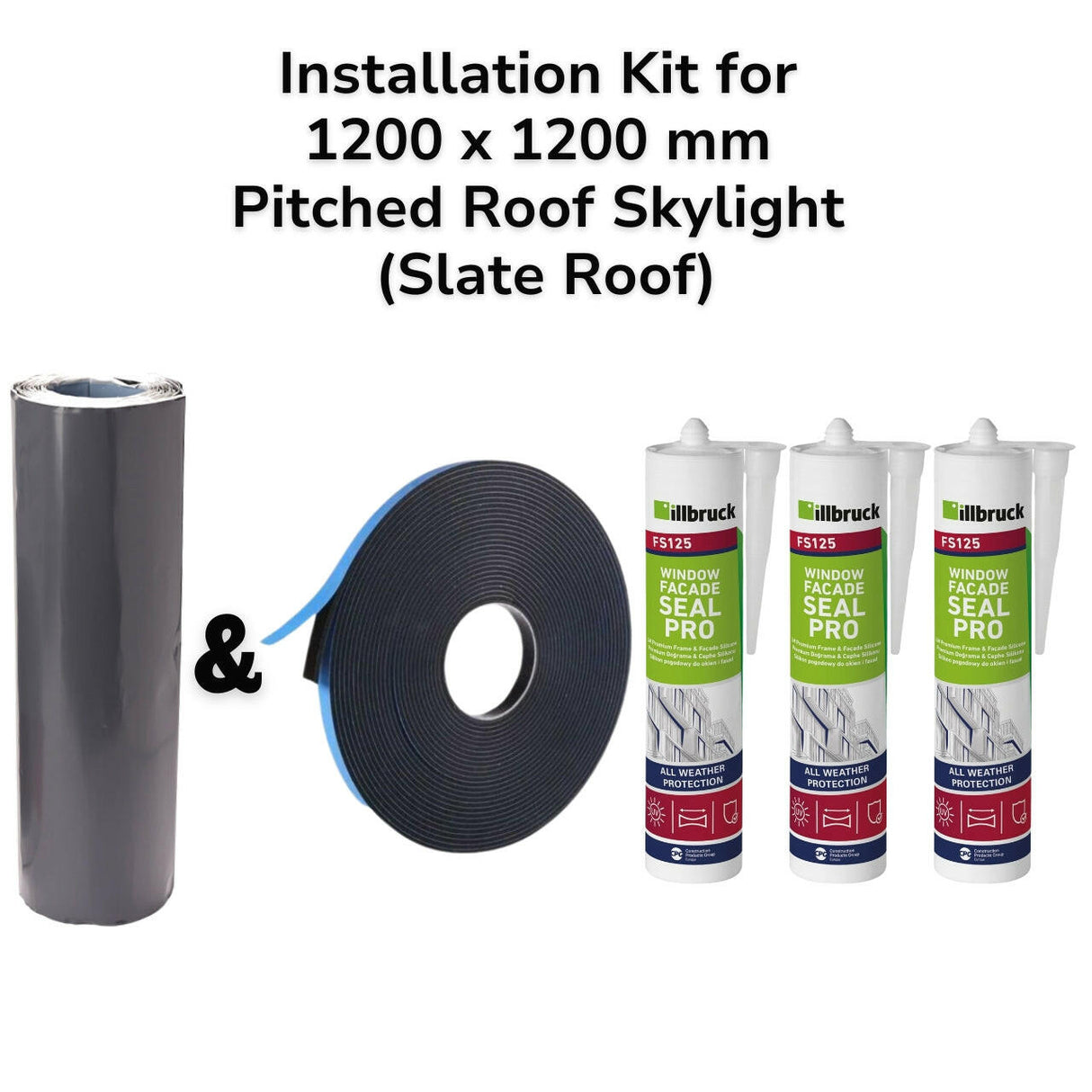 1200 x 1200 mm Pitched Roof Skylight (Slate Roof) Installation Kit.