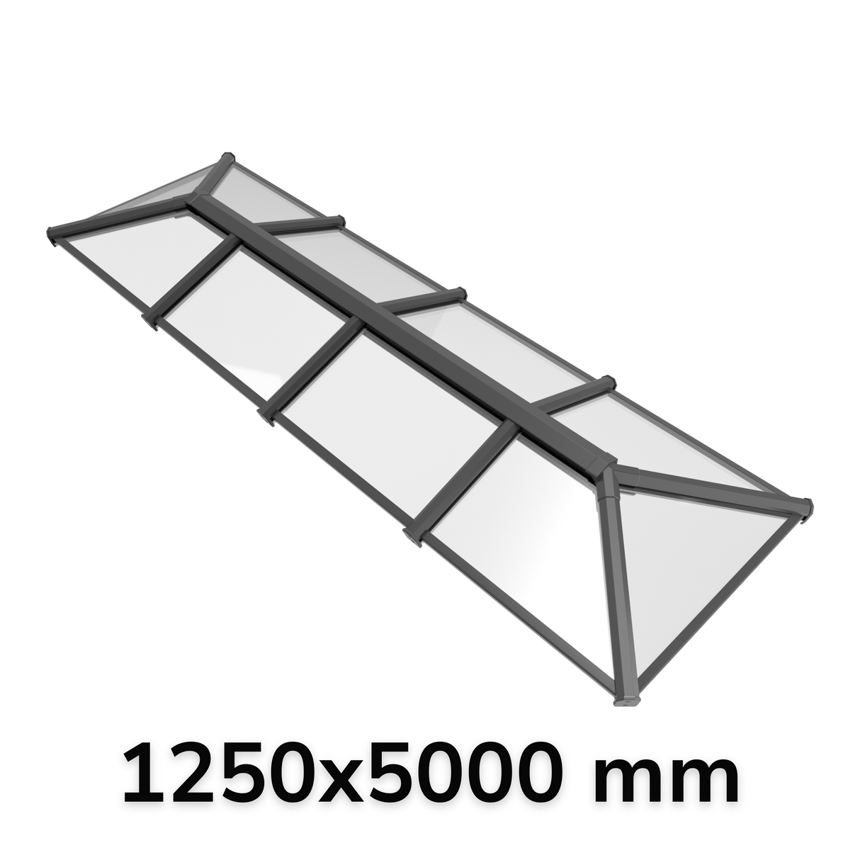 1250 x 5000 mm Stratus Aluminium Roof Lantern Style 6 (Traditional).