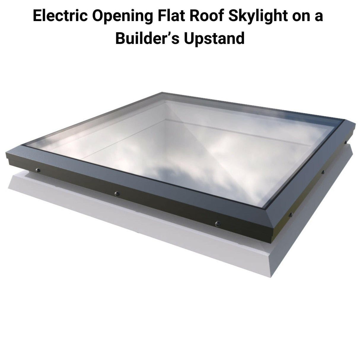 1200 x 1200 mm Brett Martin Electric Opening Flat Roof Skylight.