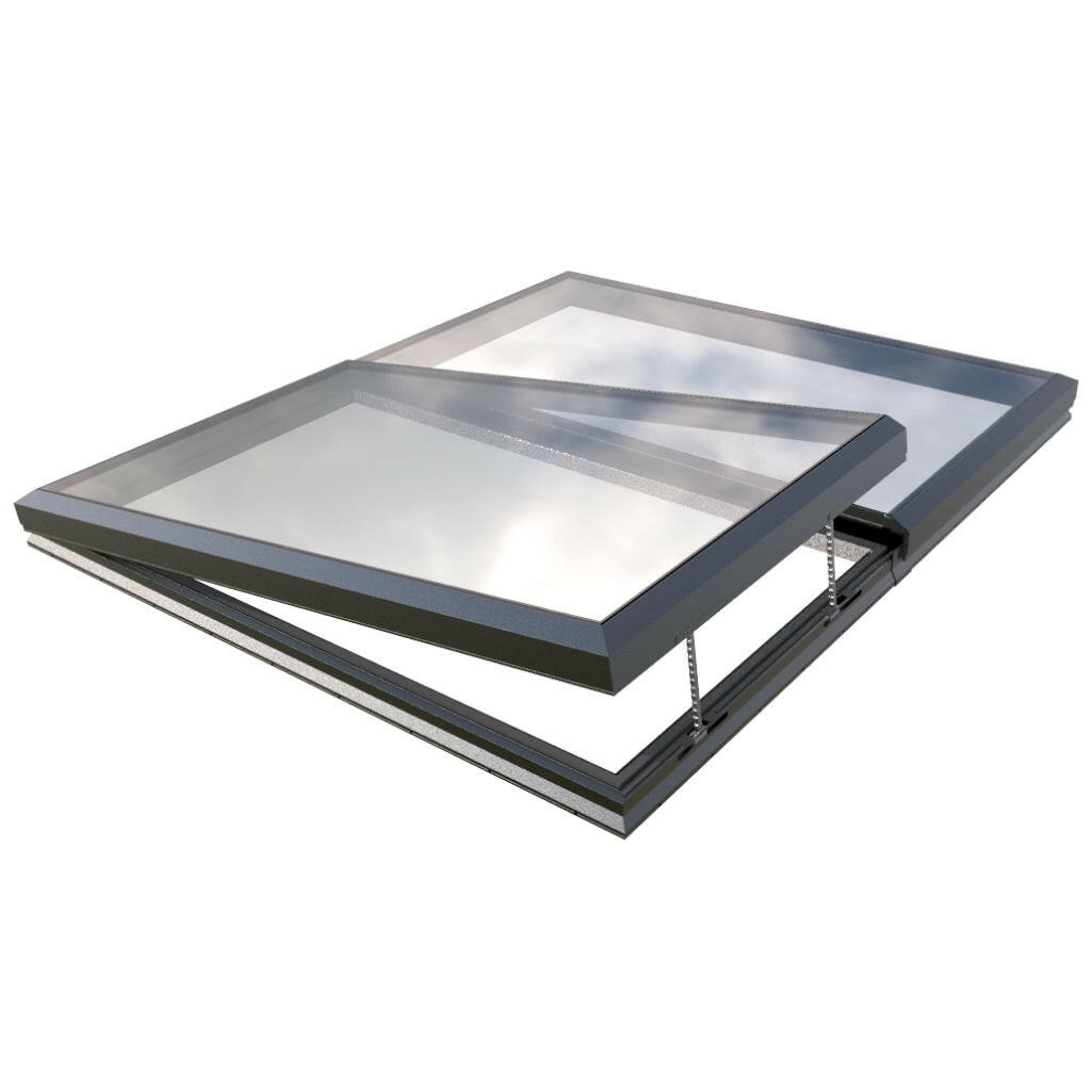 2500 x 3000 mm Electric Opening Glass Link Modular Skylight (1 Fixed 1 Opening).