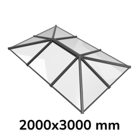 2000 x 3000 mm Stratus Aluminium Roof Lantern Style 5 (Traditional).