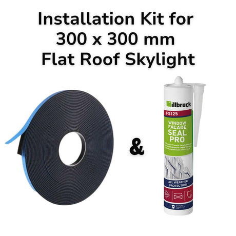 300 x 300 mm Flat Roof Skylight Installation Kit.