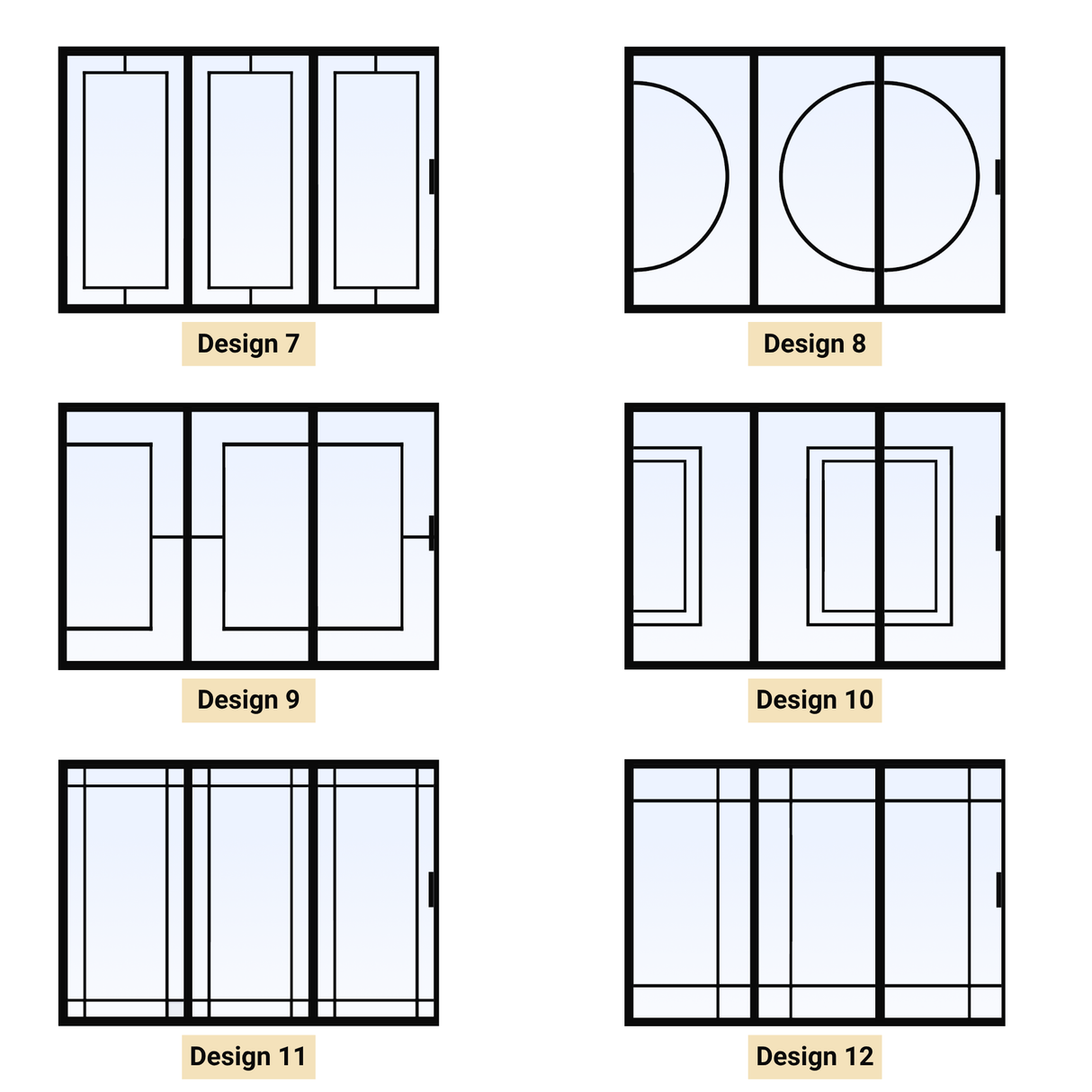 Custom Size 3 Panel Bi-Fold Steel Door