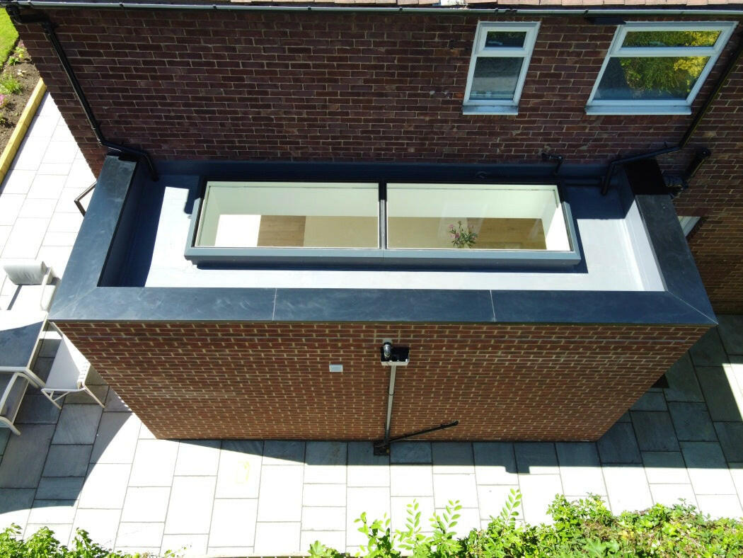 1000 x 6000 mm Electric Opening Glass Link Modular Skylight (1 Fixed 1 Opening).