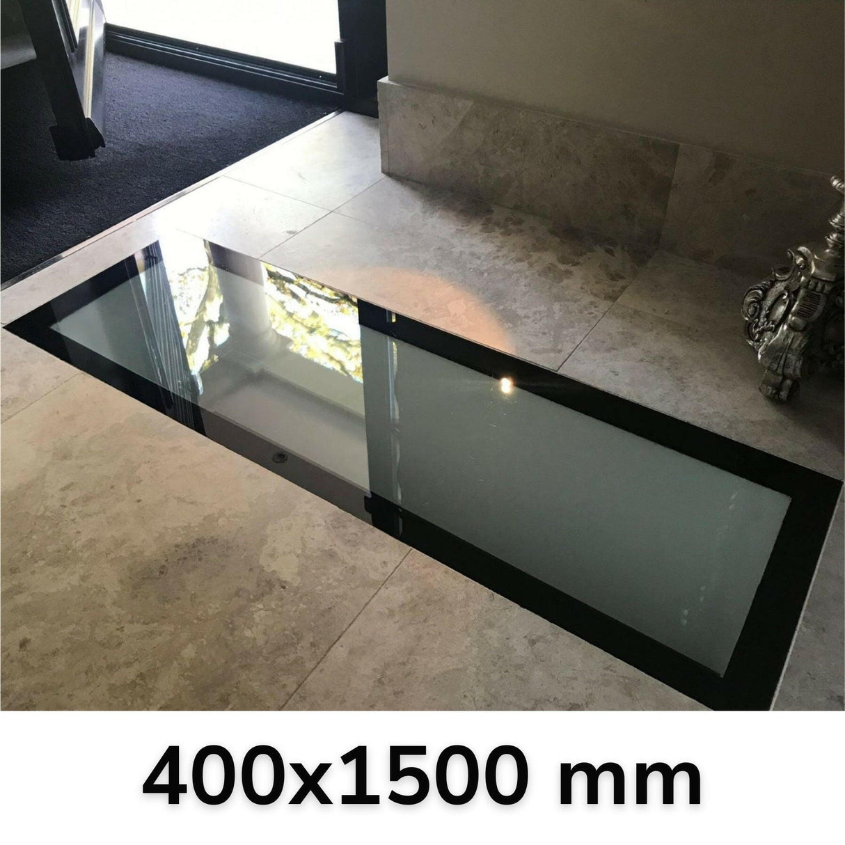 400 x 1500 mm Frameless Walk-on Skylight.
