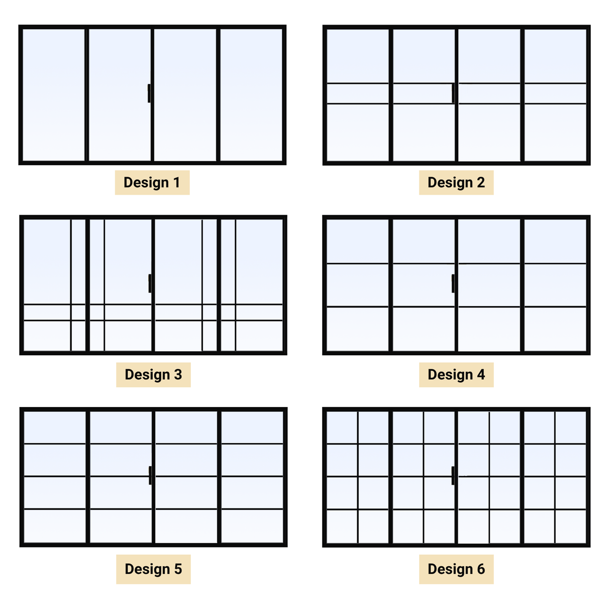 Custom Size 4 Panel Bi-Fold Steel Door