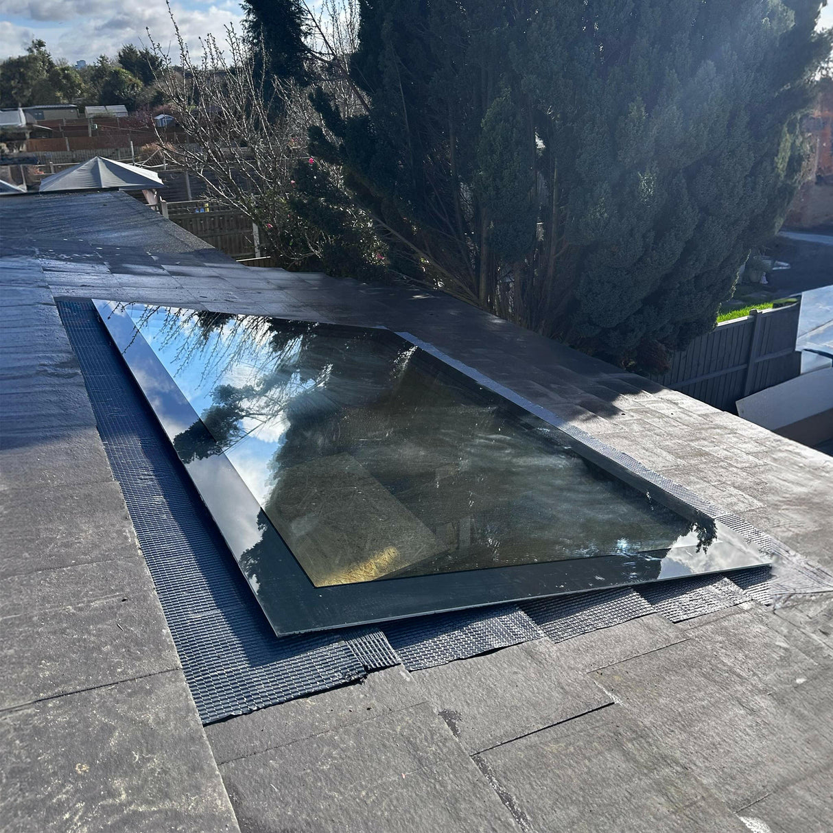 400 x 2000 mm LD Frameless Triple Glazed Pitched Roof Skylight.