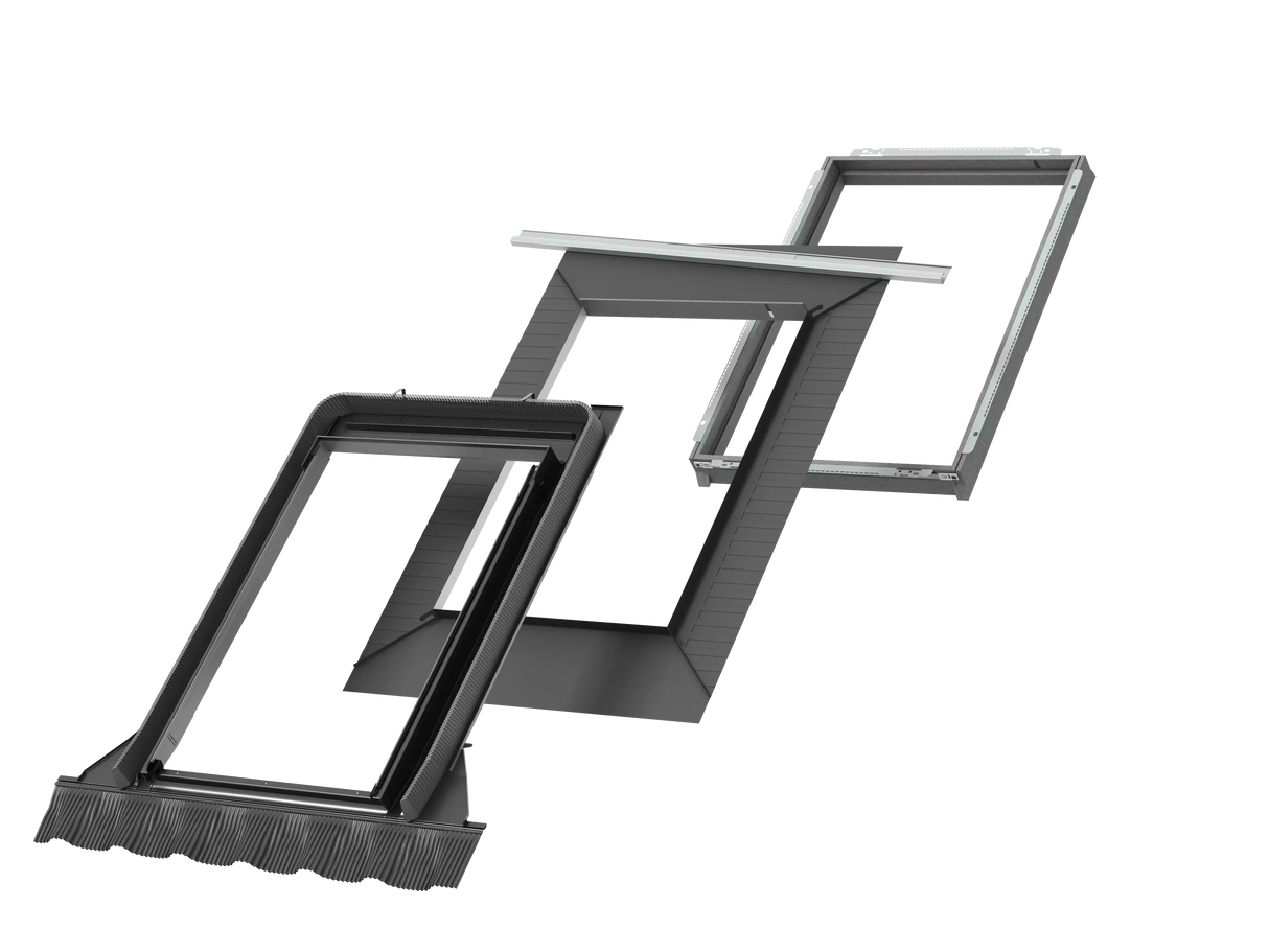 78x118 cm VELUX Pro+ EDW MK06 2000 Tile Flashing with Insulation | Grey Aluminium Finish.