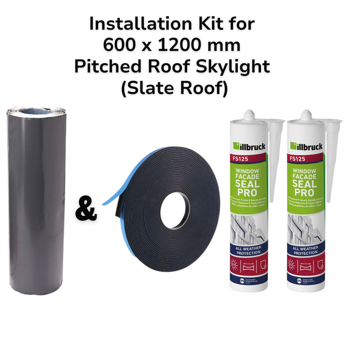 600 x 1200 mm Pitched Roof Skylight (Slate Roof) Installation Kit.
