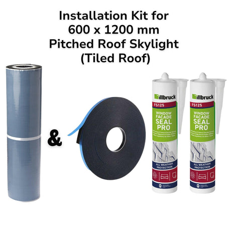 600 x 1200 mm Pitched Roof Skylight (Tiled Roof) Installation Kit.