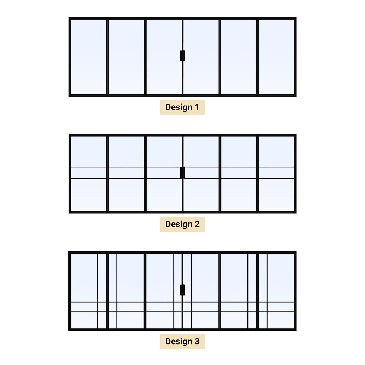 Custom Size 6 Panel Bi-Fold Steel Door