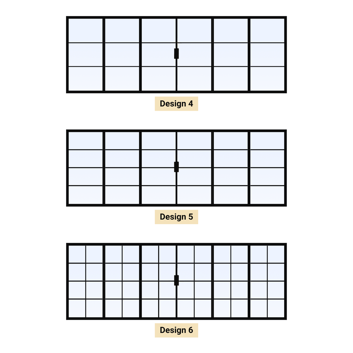Custom Size 6 Panel Bi-Fold Steel Door