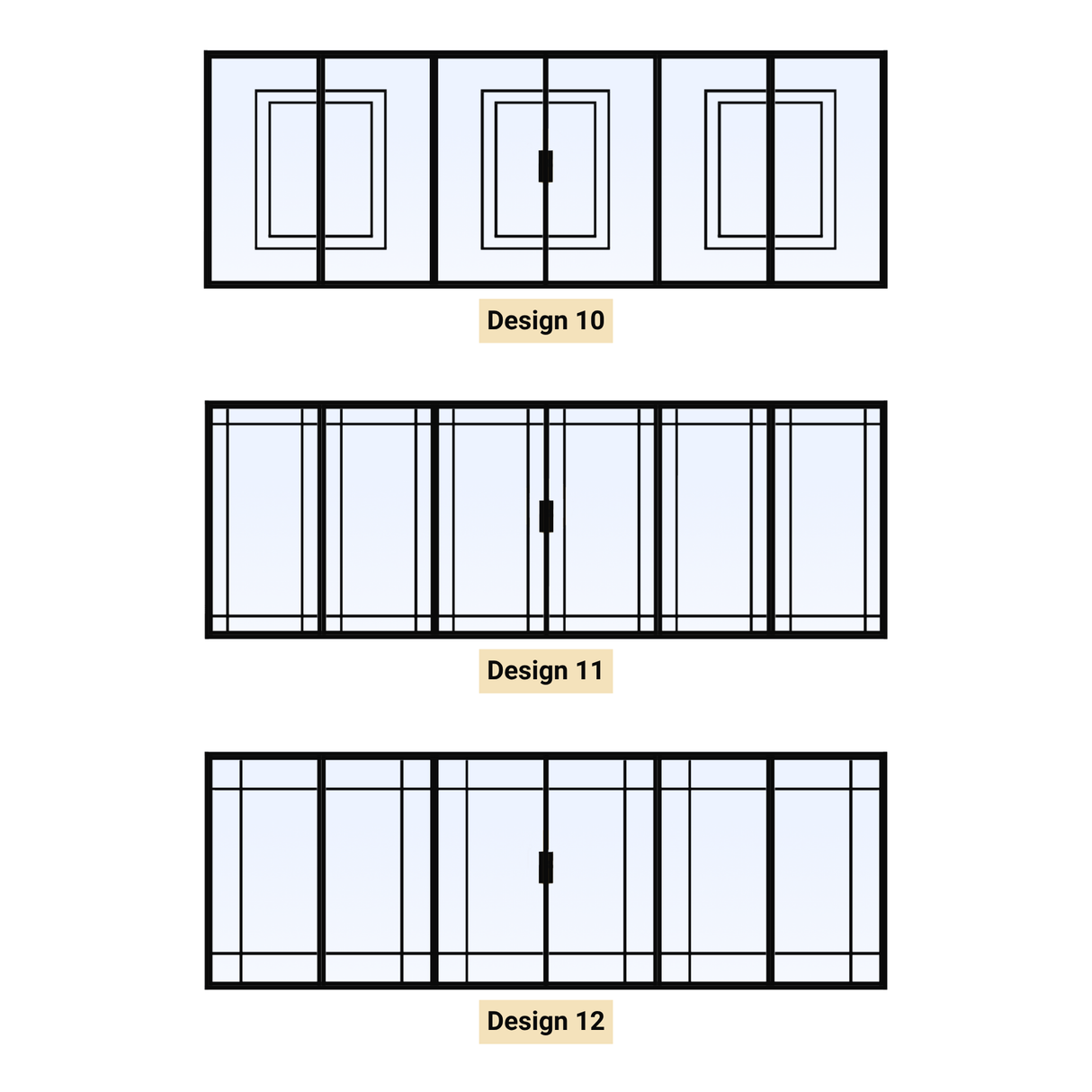 Custom Size 6 Panel Bi-Fold Steel Door