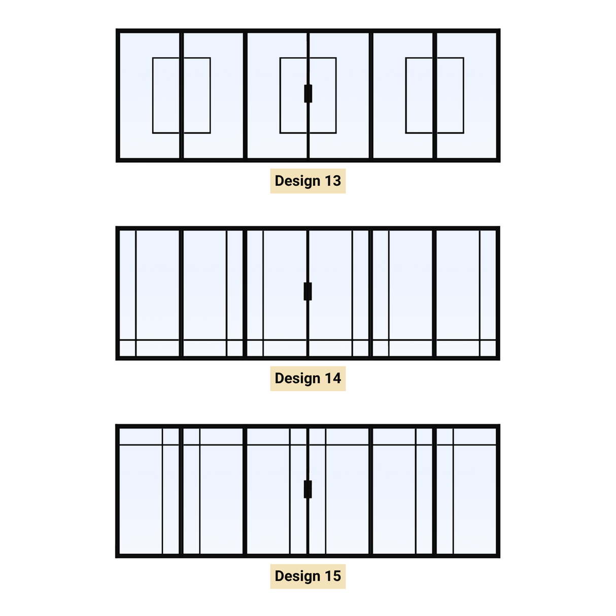 Custom Size 6 Panel Bi-Fold Steel Door