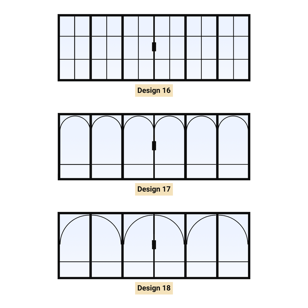 Custom Size 6 Panel Bi-Fold Steel Door