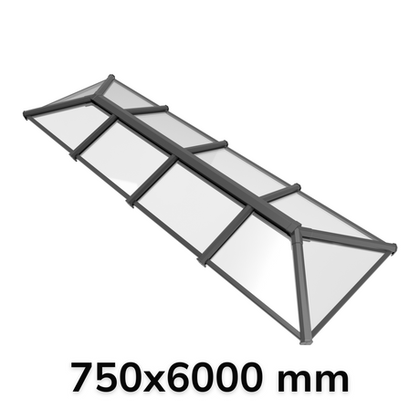 750 x 6000 mm Stratus Aluminium Roof Lantern Style 6 (Traditional).
