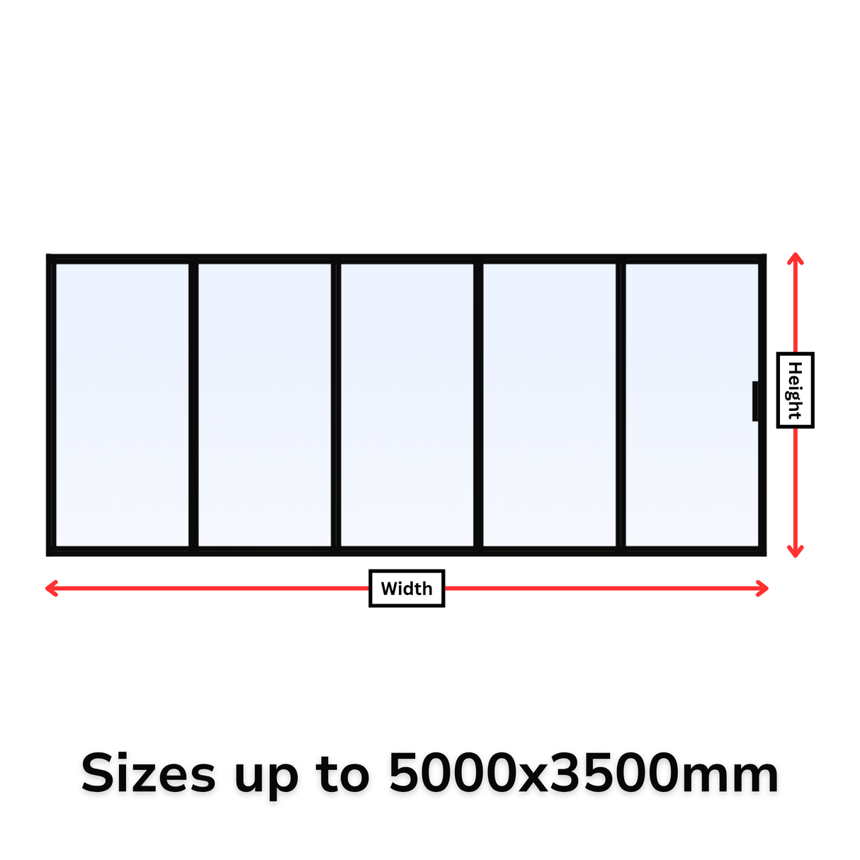 Custom Size 5 Panel Bi-Fold Steel Door