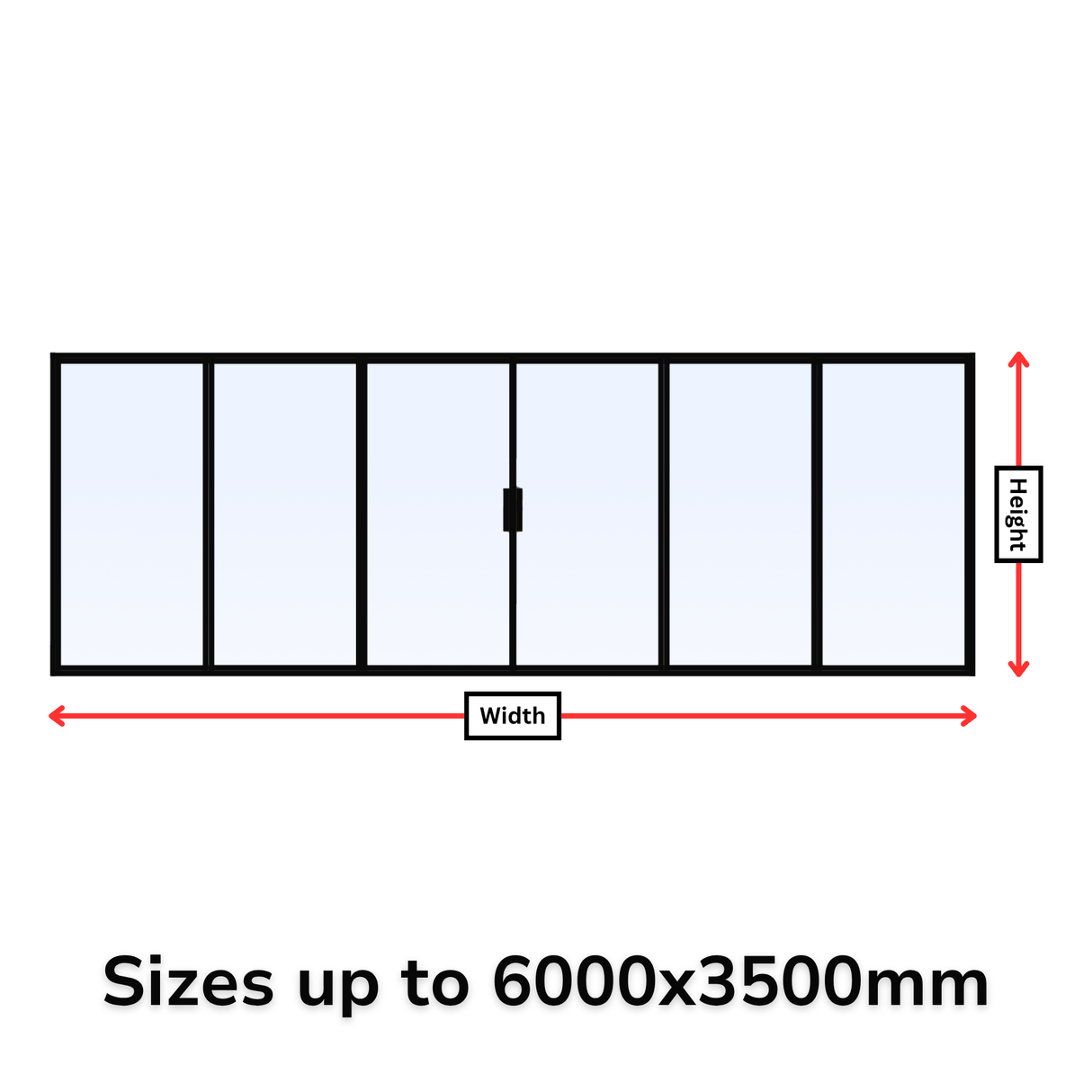 Custom Size 6 Panel Bi-Fold Steel Door