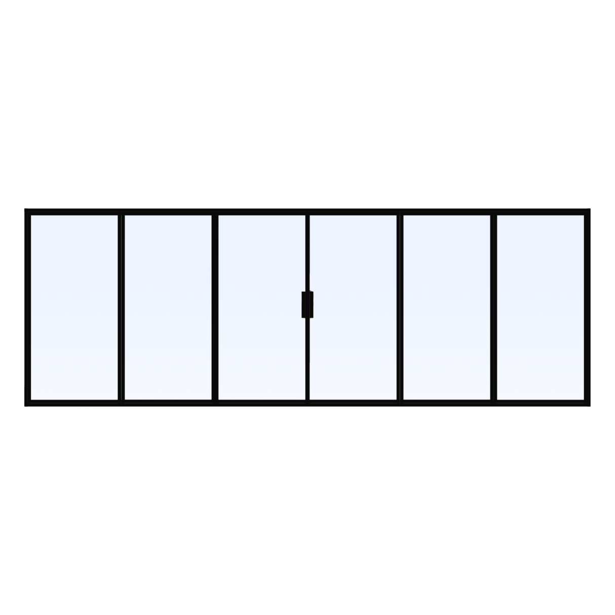 Custom Size 6 Panel Bi-Fold Steel Door