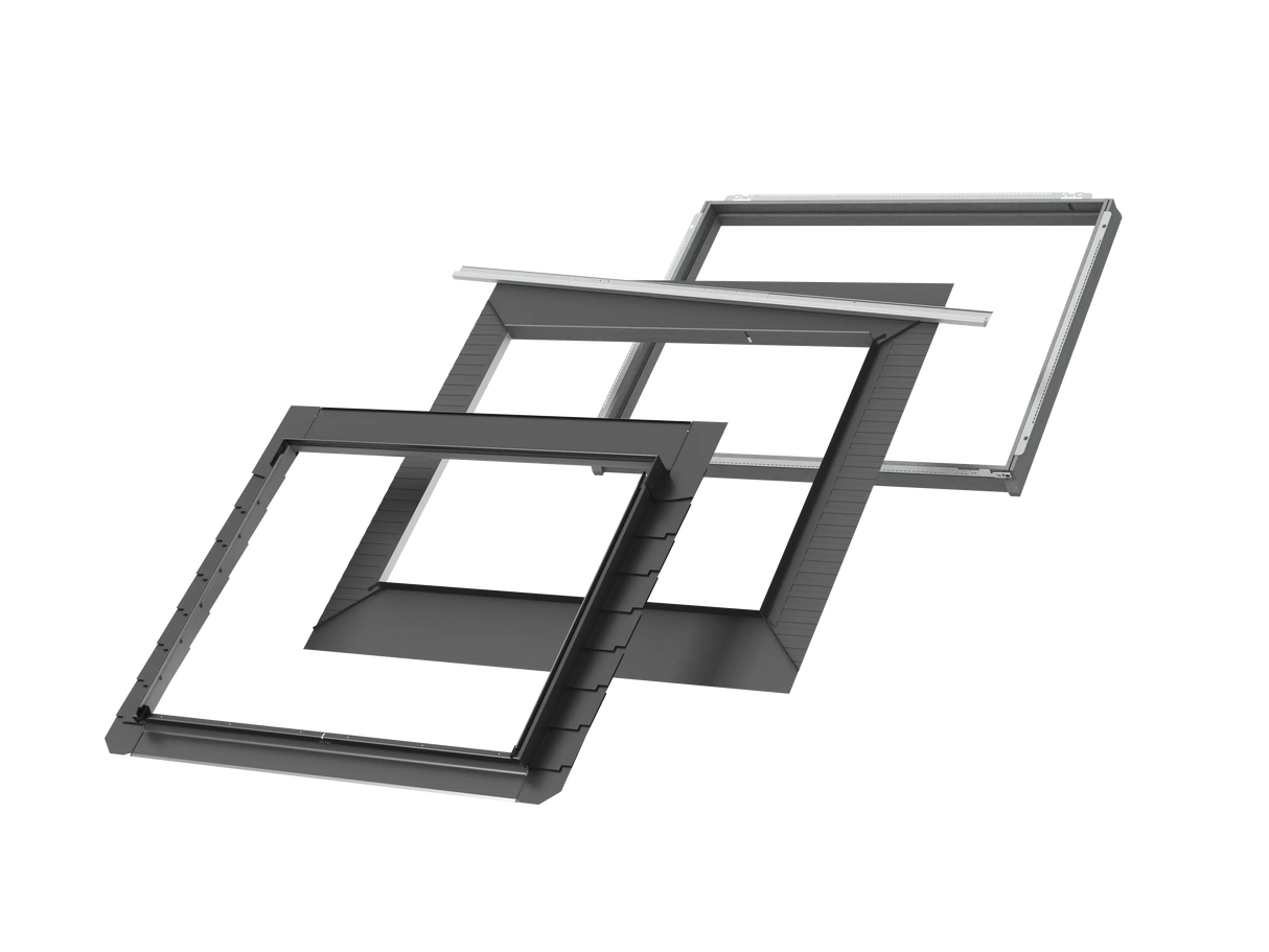 127x140 cm VELUX Pro+ EDLS FFK08 2000 Slate Flashing with Insulation | Grey Aluminium Finish