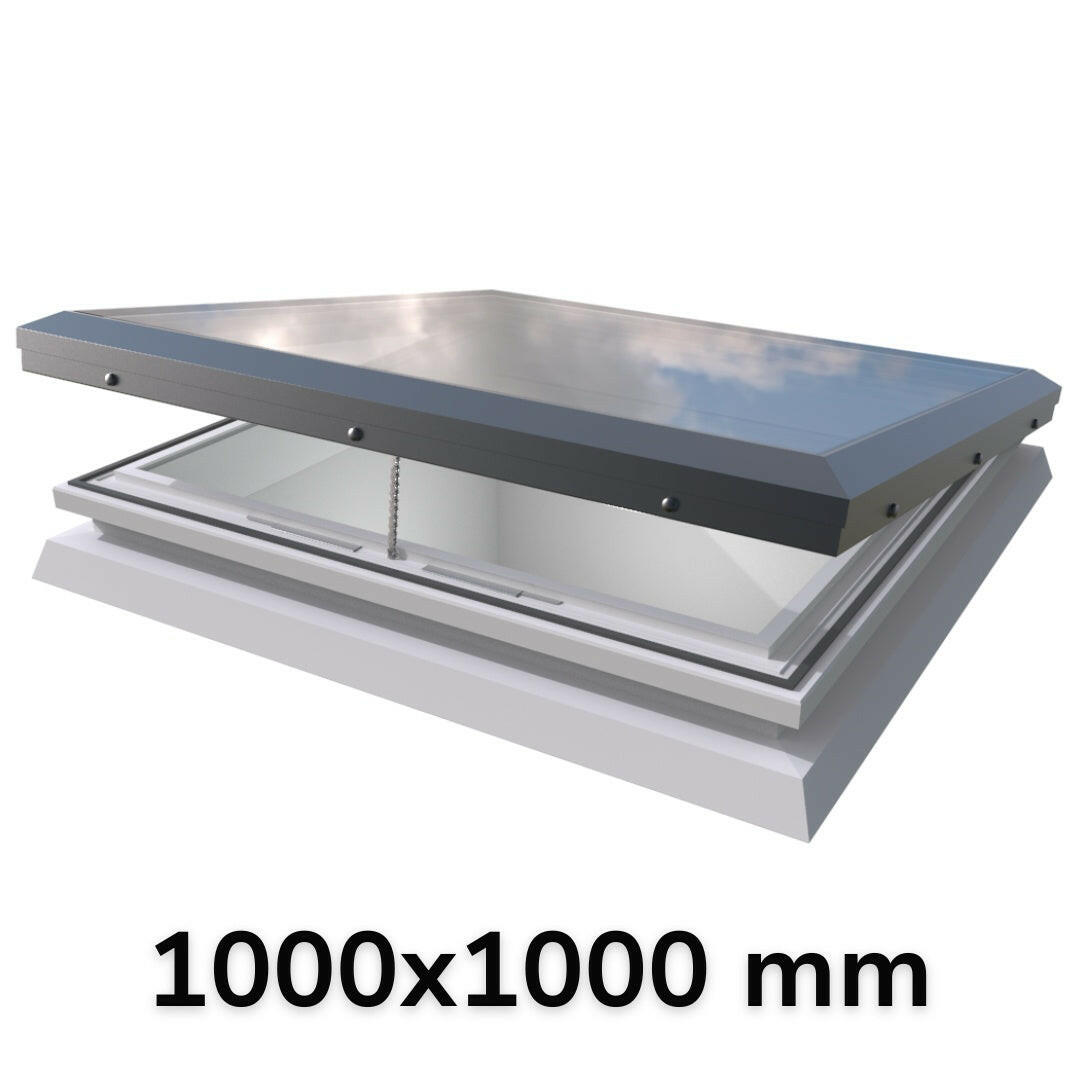 1000 x 1000 mm Brett Martin Electric Opening Flat Roof Skylight.