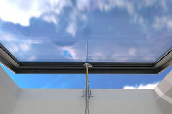 1200 x 1200 mm Brett Martin Manual Opening Flat Roof Skylight.