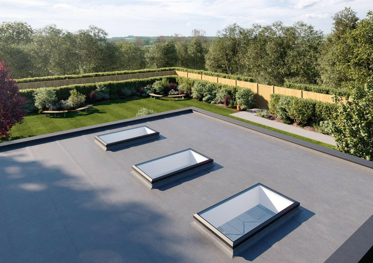 600 x 900 mm Brett Martin Manual Opening Flat Roof Skylight.