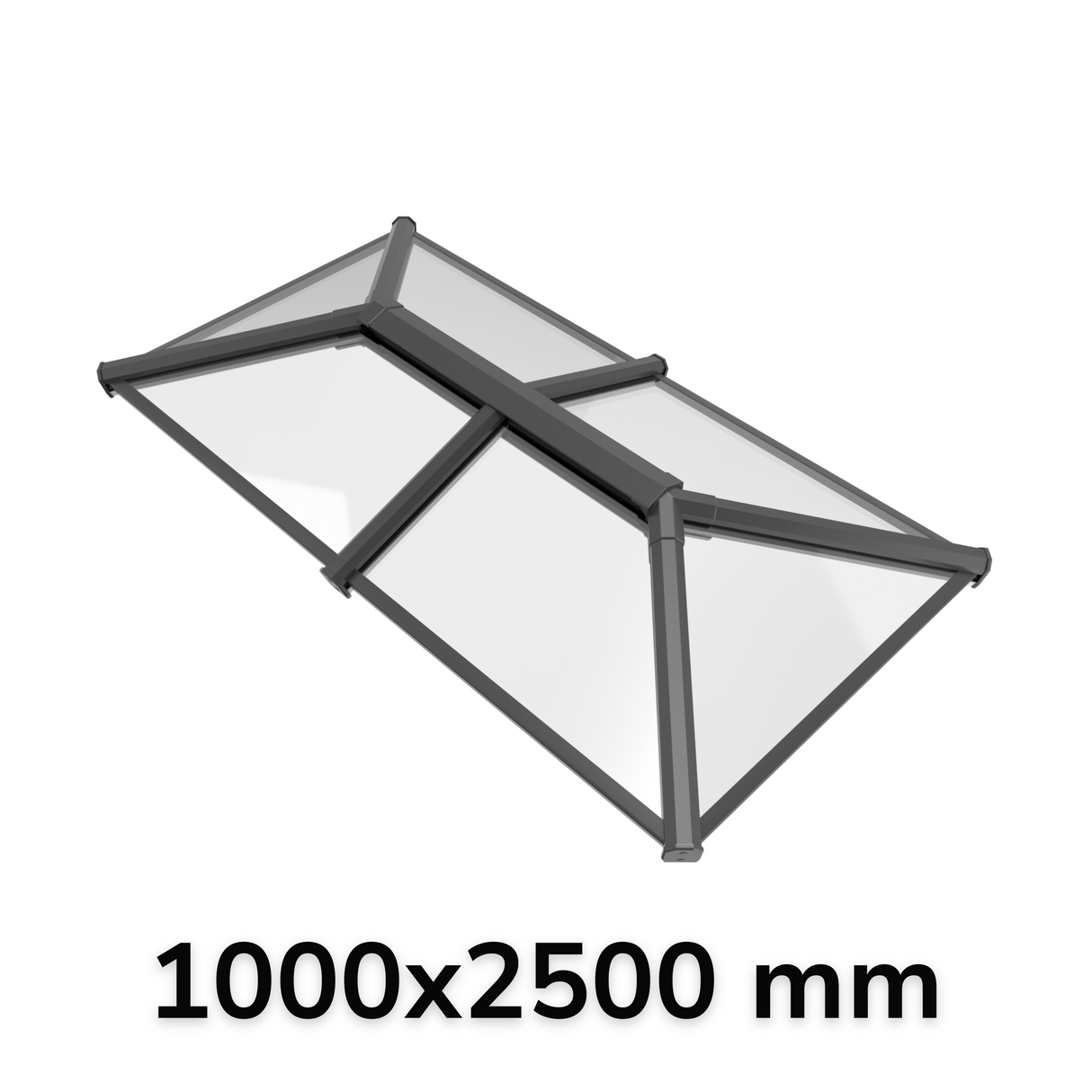 1000 x 2500 mm Stratus Aluminium Roof Lantern Style 2 (Traditional).