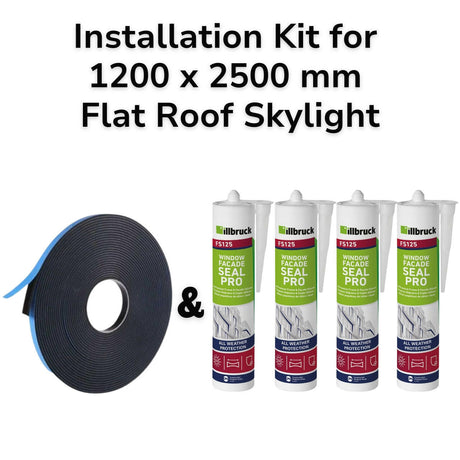 1200 x 2500 mm Flat Roof Skylight Installation Kit.