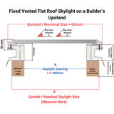 600 x 1200 mm Brett Martin Fixed Flat Roof Skylight.