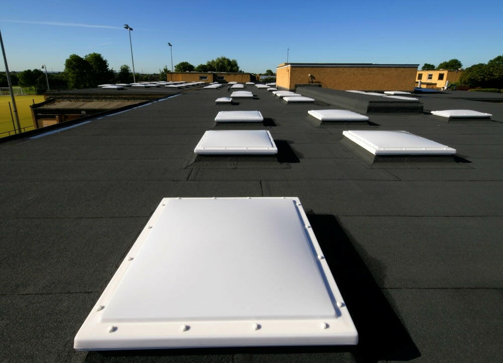 1050 x 1050 mm Polycarbonate Fixed Dome Rooflight by Mardome Trade.