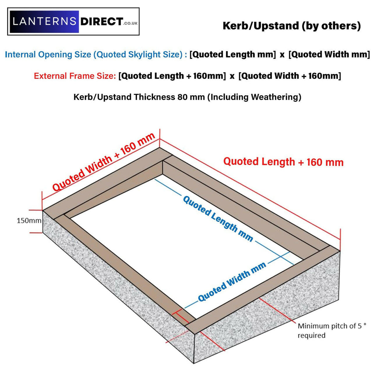 1000 x 1000 mm LD Framed Pitched Roof Skylight.