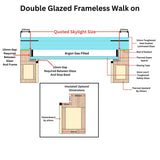 1200 x 1800 mm Frameless Walk-on Skylight.