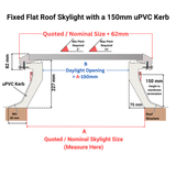 750 x 750 mm Brett Martin Fixed Flat Roof Skylight.