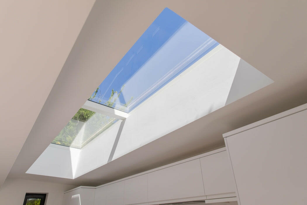 2500 x 2500 mm Electric Opening Glass Link Modular Skylight (1 Fixed 1 Opening).
