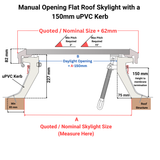 600 x 900 mm Brett Martin Manual Opening Flat Roof Skylight.