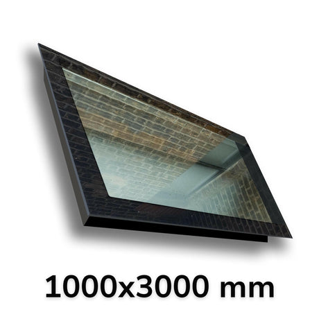 1000 x 3000 mm LD Frameless Triple Glazed Pitched Roof Skylight.