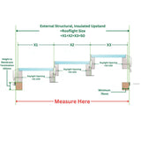 2000 x 4000 mm Electric Opening Glass Link Modular Skylight (2 Fixed 1 Opening).