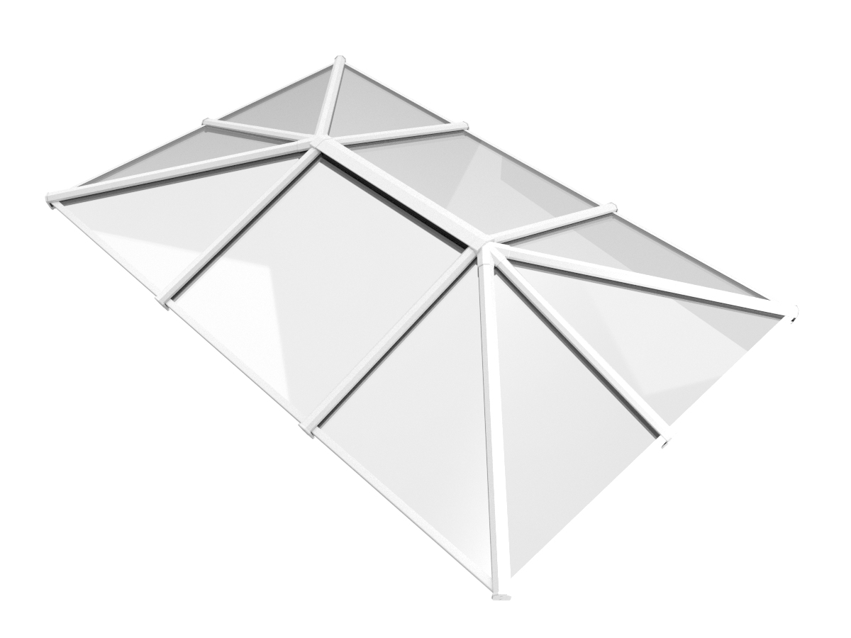 1200 x 2500 mm Stratus Aluminium Roof Lantern Style 5 (Traditional).