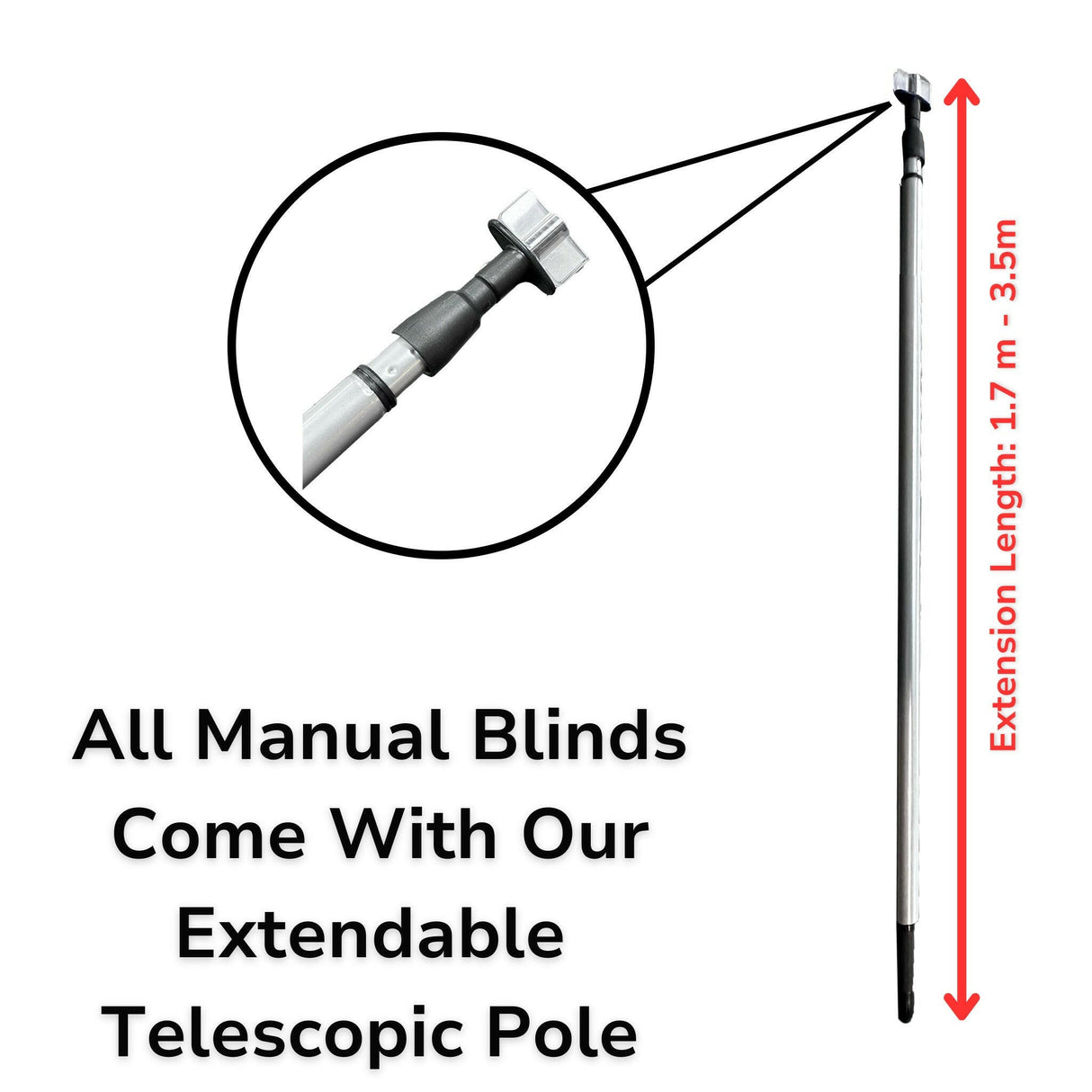 600 x 2500 mm LD Manual Blinds for Flat / Pitched Roof Skylights & Roof Lanterns.