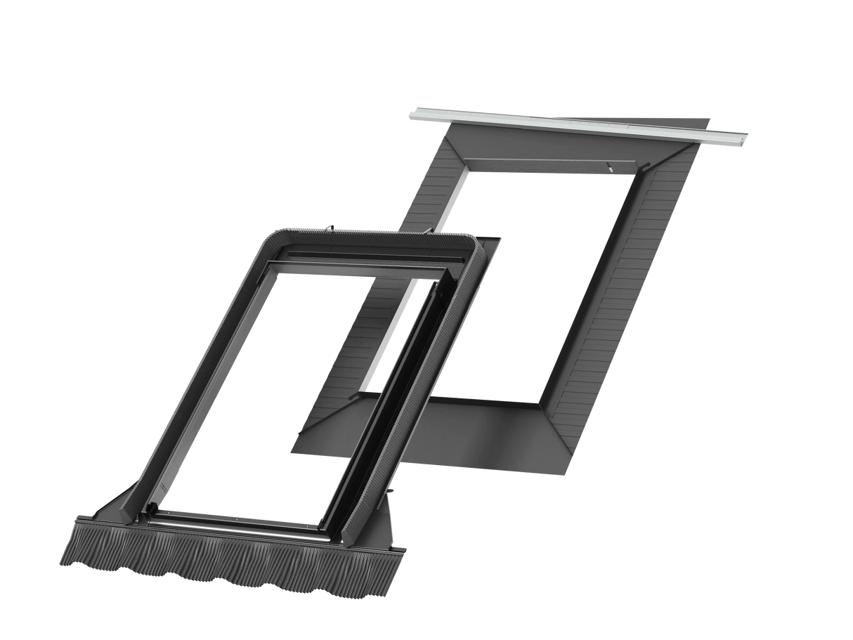 134x160 cm VELUX Pro EDW UK10 1000 Tile Flashing with Insulation | Grey Aluminium Finish.
