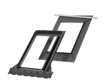 134x160 cm VELUX Pro EDW UK10 1000 Tile Flashing with Insulation | Grey Aluminium Finish.