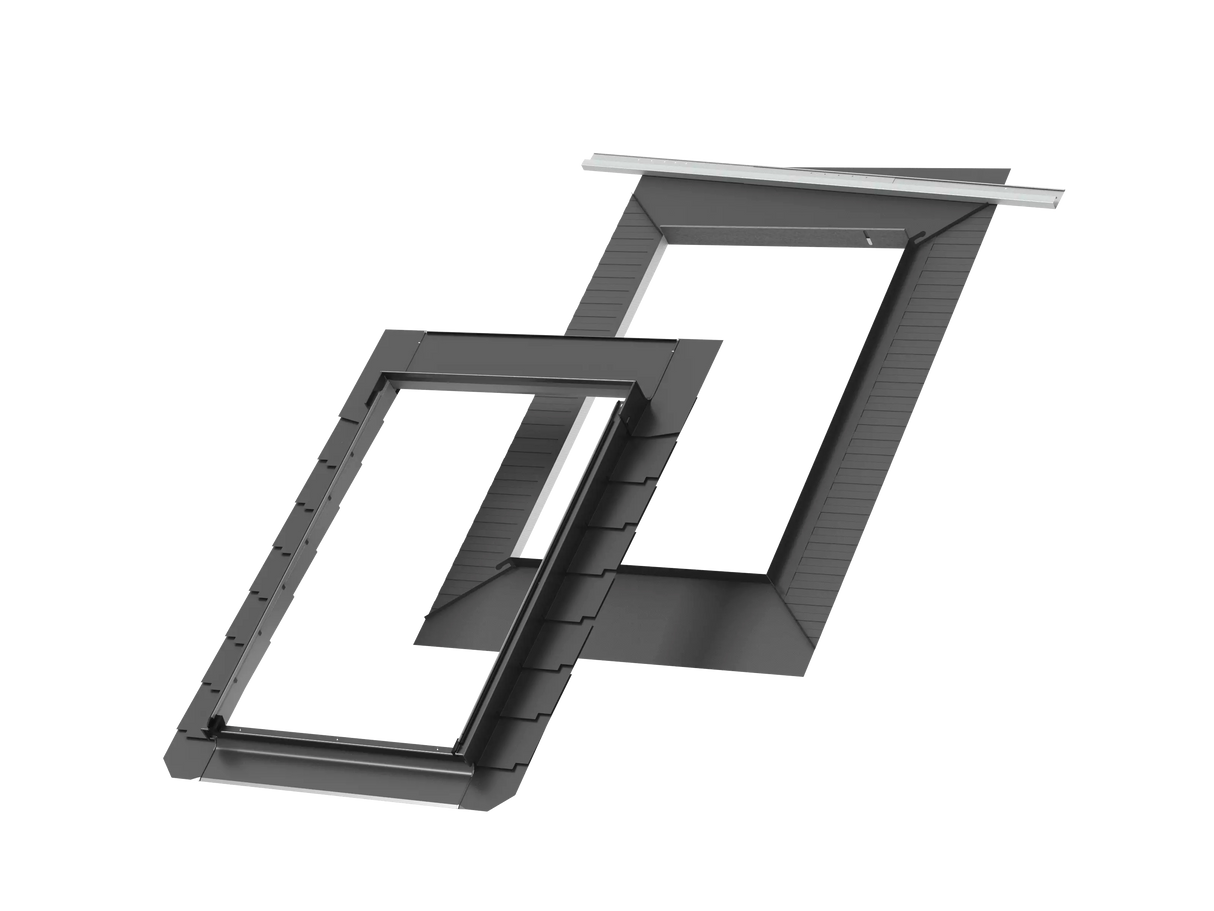 114x70 cm VELUX Pro EDL SK01 1000 Slate Flashing with Insulation | Grey Aluminium Finish