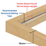 1000 x 1500 mm Insulated Upstand for Flat Roof Skylight.